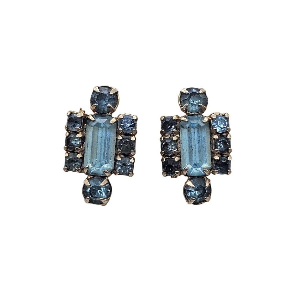 3 pairs VTG Rhinestone Earrings Including Coro - Picture 4 of 16